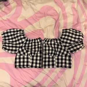 Black and white gingham crop top. Urban Outfitters, size large.